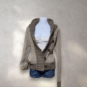 Vintage Hollister Co. Brown Crochet Button Up Cardigan